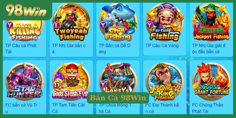 Game bắn cá 98Win được yêu thích hàng đầu